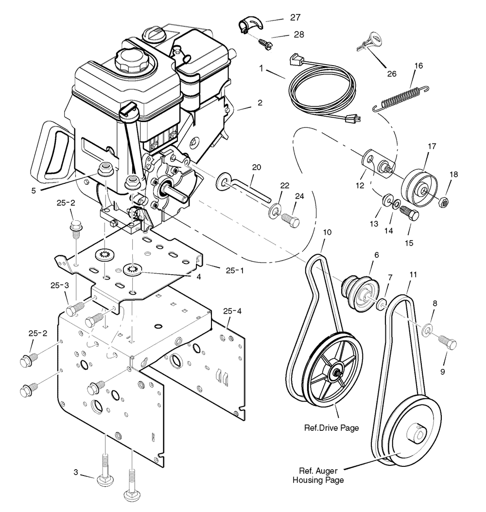 Engine Diagram and Parts List for 1695488-18-2863-29 2008 Briggs and Stratton Snow Blower